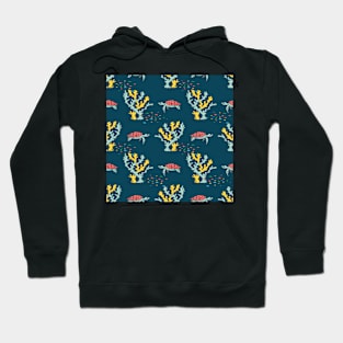 Night Corals and Turtles Hoodie